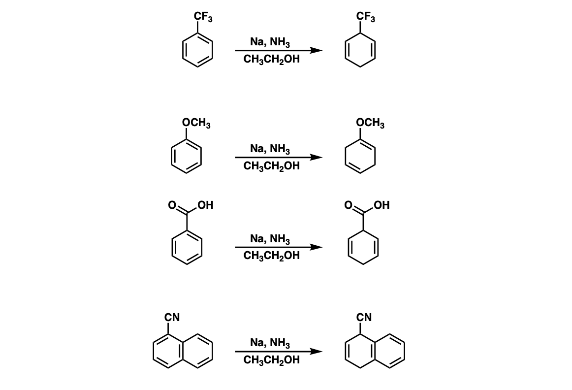 -examples of the birch reduction of aromatics to give 1 4 dienes