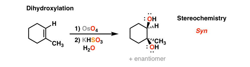 dihydroxylation of alkenes with oso4 gives syn diol