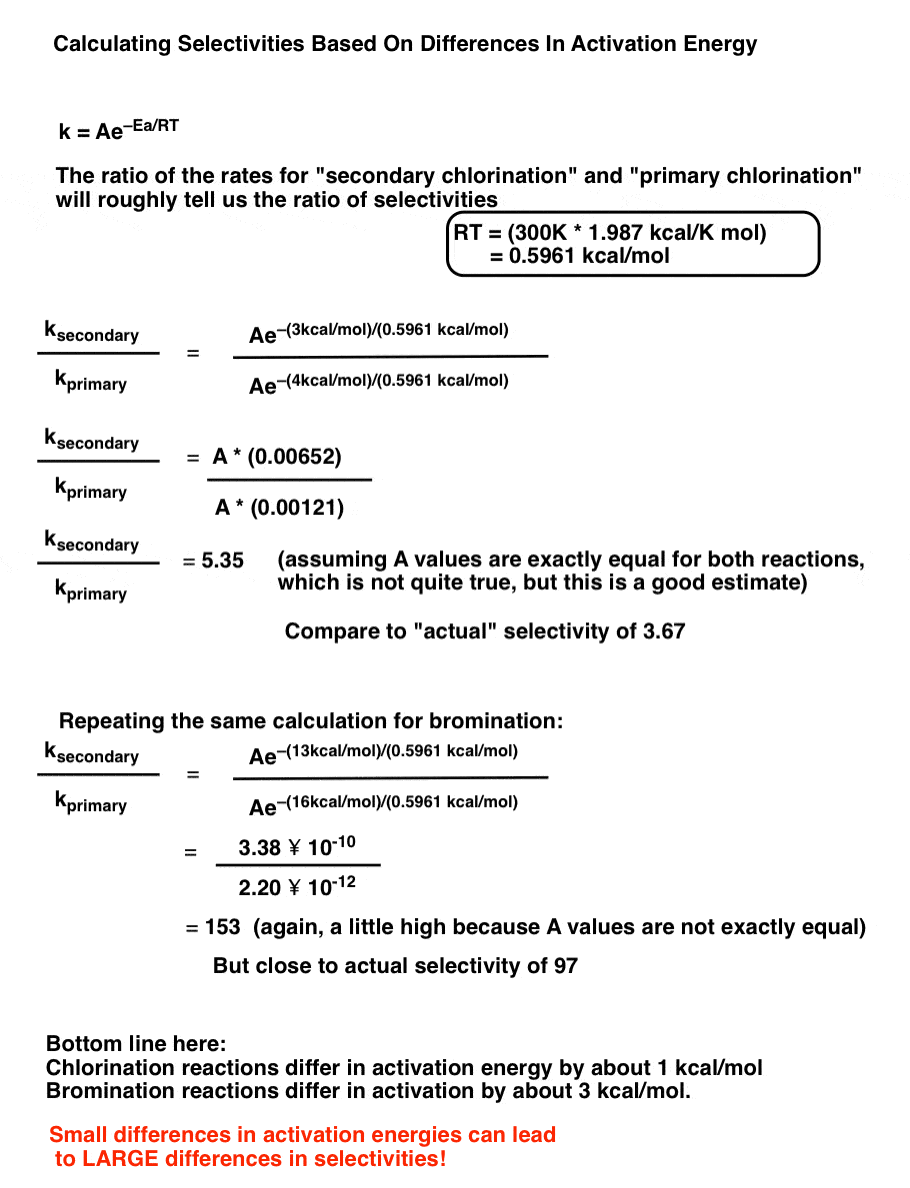 free-radical-halogenation-small-difference-in-activation-energy-gives-huge-difference-in-selectivity