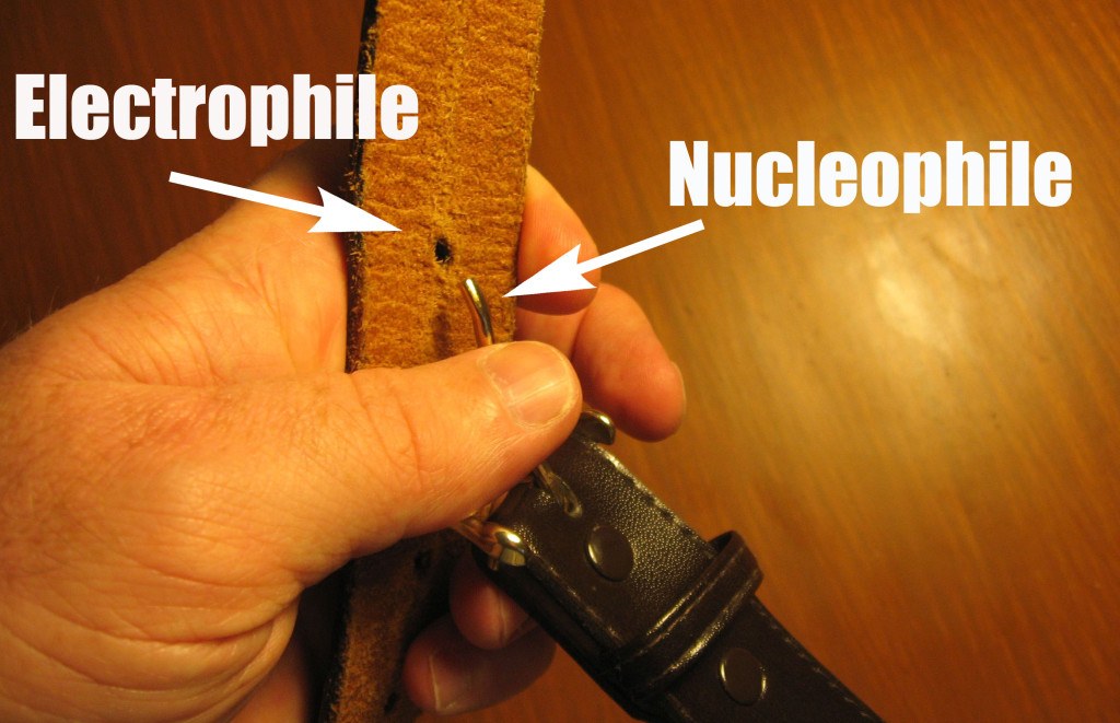 belt has a nucleophile and an electrophile and when they react they form a new loop just like intramolecular reactions